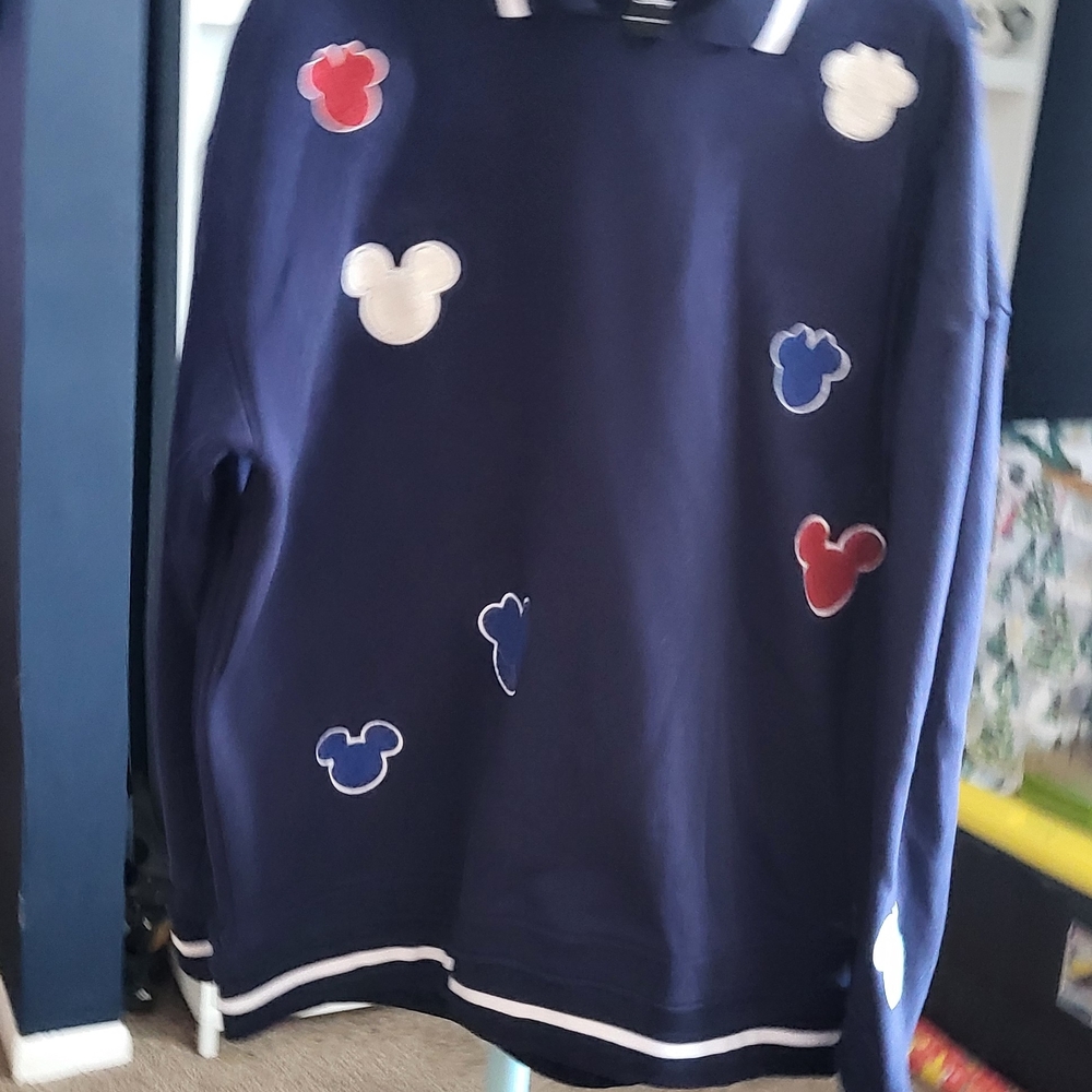 Disney Navy Blue Top with Mickey Mouse Accents